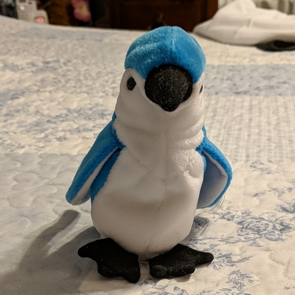 💖💜 Rocket the blue jay Ty beanie baby.